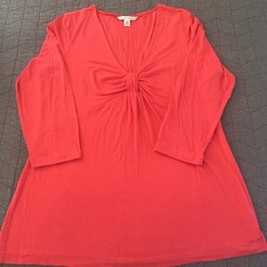 Coral stretchy top