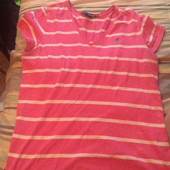 Polo pink stripped shirt