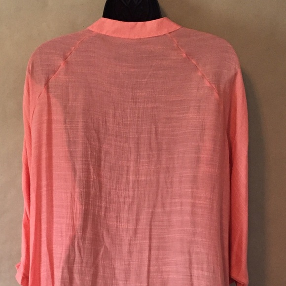 Breezy Poncho Top in Coral - Picture 3 of 4