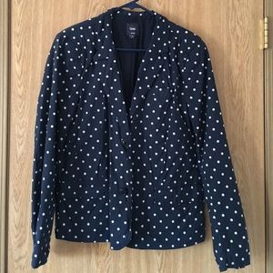 Gap Navy and White Polka Dot Suit Jacket