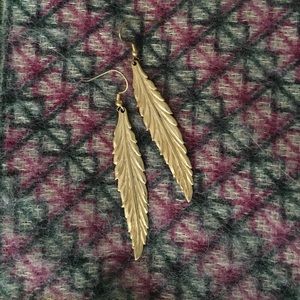 Gold Feather Earrings from Etsy