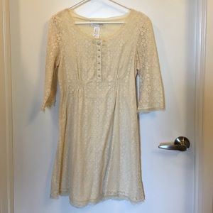Francesca's Collections cream lace longsleeved