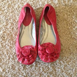 Price Slash: Nine West Red Leather Ballet Flats