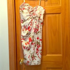 Floral strapless dress