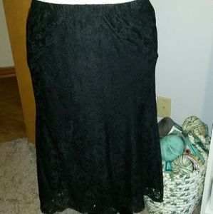 Black lace skirt