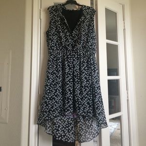 Enforcus Black and White Hearts Hi Low Dress