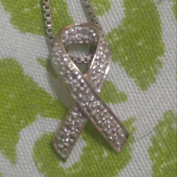 10k Breast Cancer Diamond Accent Pendant