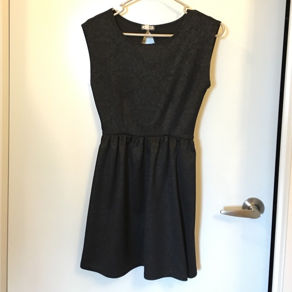 Black Victorian print babydoll dress