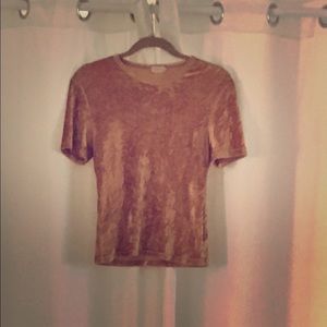 Etam gold velvet stretch tee
