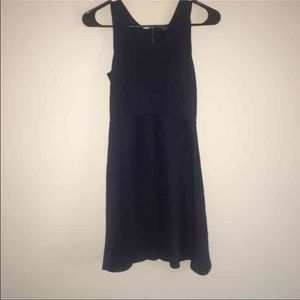 Navy blue flare out party dress