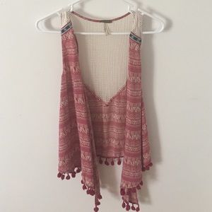 Boho tassel vest size XS