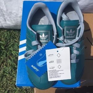 Brand new boys green and gray adidas tennis shoes