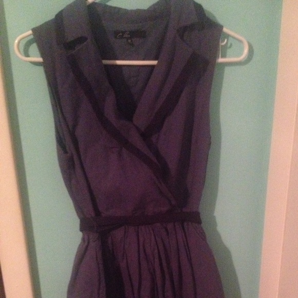 Blue and navy collared dress