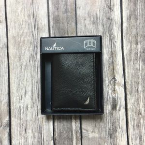 Nautica Black Trifold Wallet
