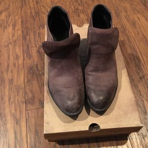 Taupe leather Born ankle boots