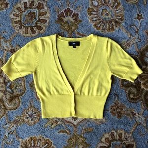 Chartreuse knit cardigan
