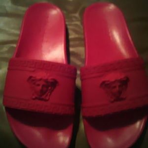 SOLD Red matte Versace flip flops