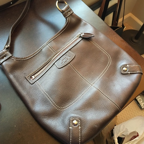 Coach brown leather crossbody
