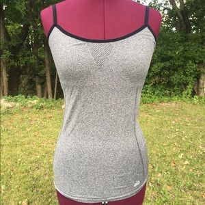 Alo Yoga top gray with black trim, size small