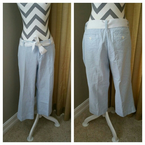 Lilly Pulitzer Seersucker Striped Capris