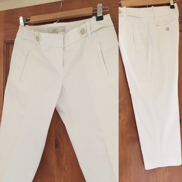 0p white Ann Taylor Loft capris
