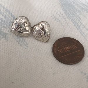 Sterling Silver Filigree Heart Earrings