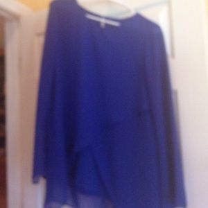 Blue polyester boutique blouse