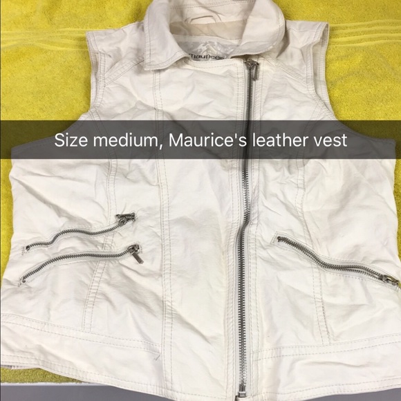 White size medium leather vest
