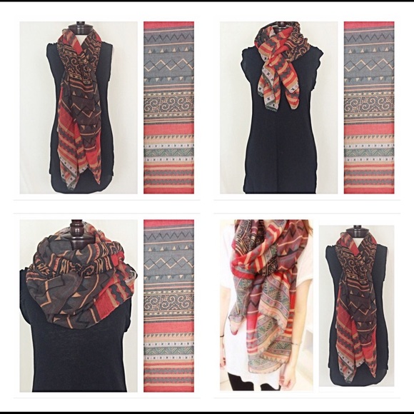 โจSALE Prettiest Fall Colors Tribal Scarf Light - Picture 4 of 4
