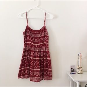 Printed Red Mini Sundress
