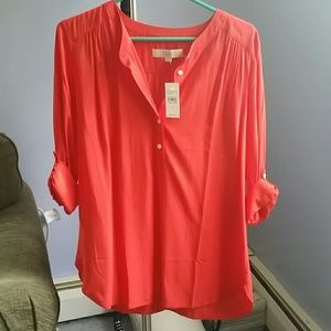 Loft red blouse size small NWT