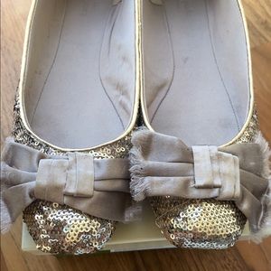 Gold Kate Spade ballerina flats