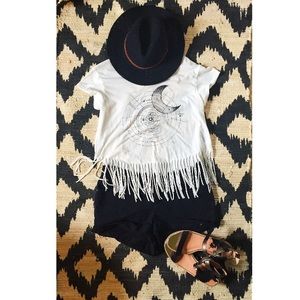 High-waisted Black Denim Shorts