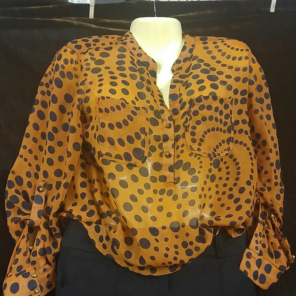 Sheer long sleeve blouse