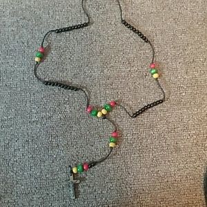Rasta cross necklace
