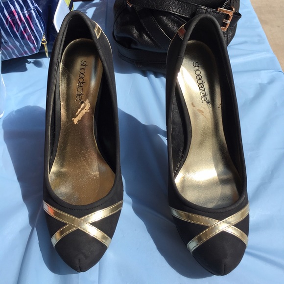shoedazzle gold shoes