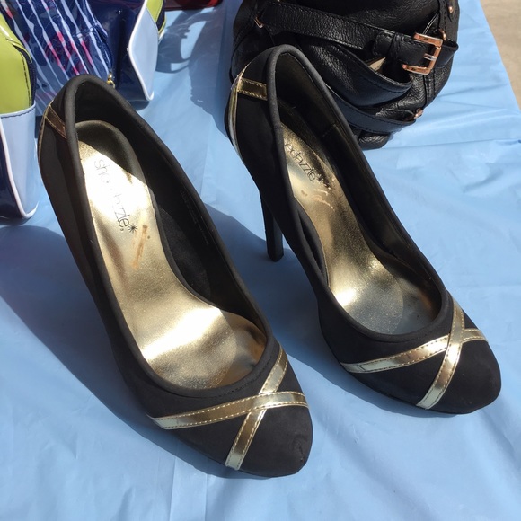 shoedazzle gold shoes