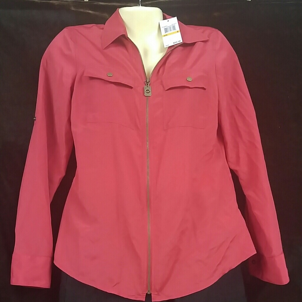 Michael Kors red blouse NWT