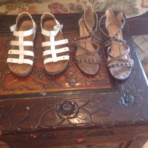 2 pair sandals size 7m