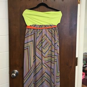 Floor length, strapless summer dress