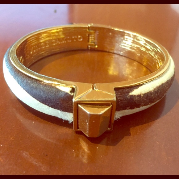 Gold and fur bangle