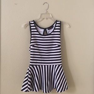 Black and White Trendy Annabelle Flare Top