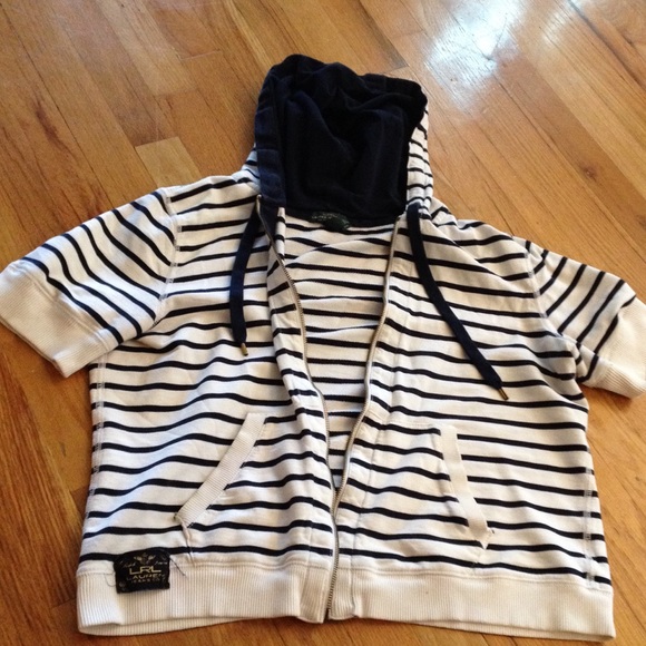 Ralph Lauren LRL short sleeve striped hoodie