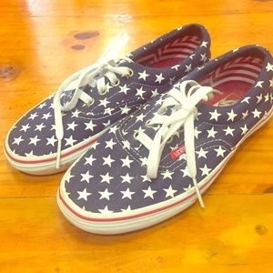 Vans Authentic Red, White & Blue Star Sneakers