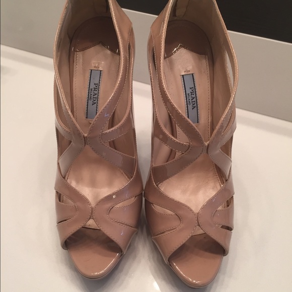 Prada zip-back nude strappy platform pump - Picture 1 of 3