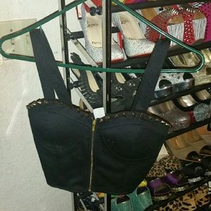 NWT Spiked Bustier Crop Top