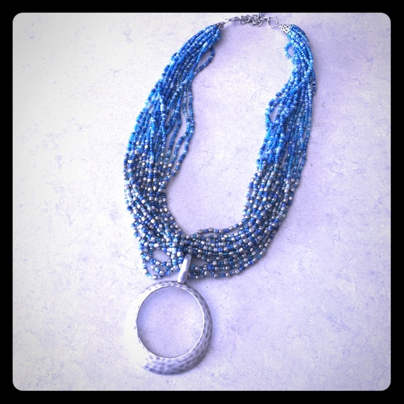 Beautiful blue beaded necklace