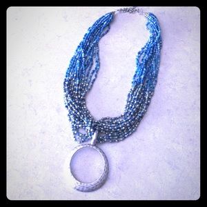 Beautiful blue beaded necklace