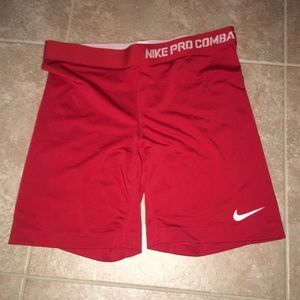 RED NIKE PRO COMBAT DRI-FIT