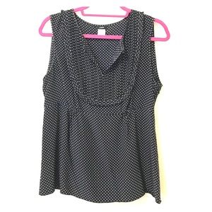J. Crew black and white polka dot top
